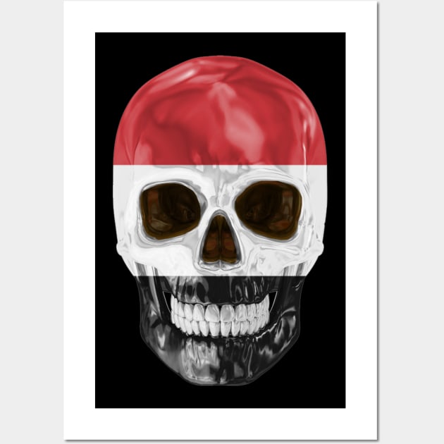 Yemen Flag Skull - Gift for Yemeni With Roots From Yemen Wall Art by Country Flags